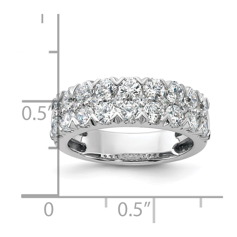 14k White Gold 2 Ct. Lab Grown Diamond VS/SI+ G+ Complete Double Row Fashion Band