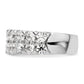 14k White Gold 3 Ct. Lab Grown Diamond VS/SI+ G+ Double Row Fashion Band Ring