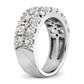 14k White Gold 3 Ct. Lab Grown Diamond VS/SI+ G+ Double Row Fashion Band Ring