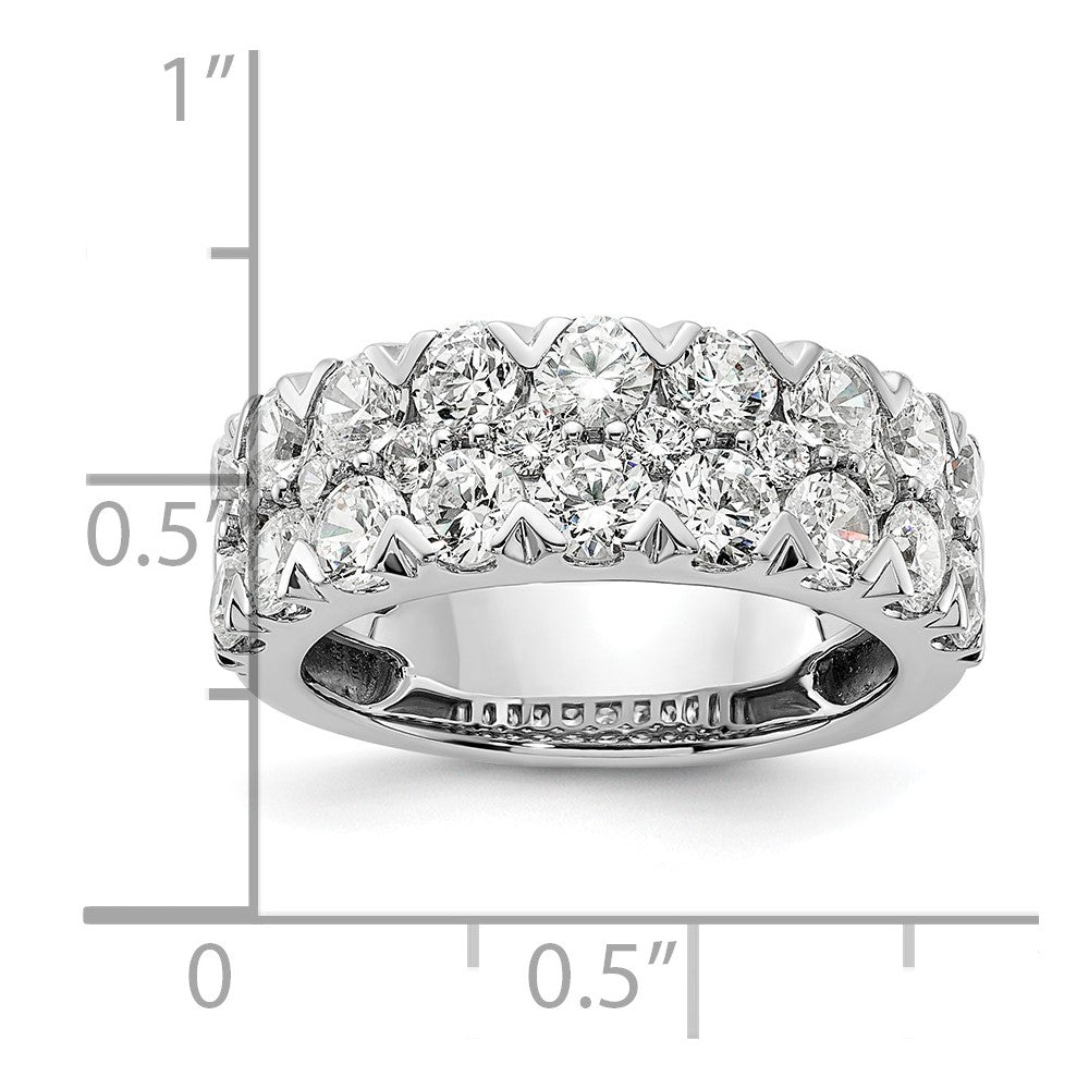 14k White Gold 3 Ct. Lab Grown Diamond VS/SI+ G+ Complete Double Row Fashion Band