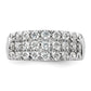 14k White Gold 1 1/2 Ct. Lab Grown Diamond VS/SI+ G+ Triple Row Fashion Band Ring