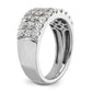 14k White Gold 1 1/2 Ct. Lab Grown Diamond VS/SI+ G+ Complete Triple Row Fashion Band