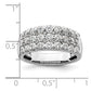 14k White Gold 1 1/2 Ct. Lab Grown Diamond VS/SI+ G+ Complete Triple Row Fashion Band