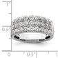 14k White Gold 1 1/2 Ct. Lab Grown Diamond VS/SI+ G+ Triple Row Fashion Band Ring