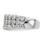 14k White Gold 2 Ct. Lab Grown Diamond VS/SI+ G+ Complete Triple Row Fashion Band