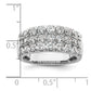 14k White Gold 2 Ct. Lab Grown Diamond VS/SI+ G+ Complete Triple Row Fashion Band