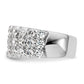 14k White Gold 3 Ct. Lab Grown Diamond VS/SI+ G+ Complete Triple Row Fashion Band