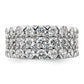 14k White Gold 3 Ct. Lab Grown Diamond VS/SI+ G+ Complete Triple Row Fashion Band