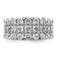 14k White Gold 3 Ct. Lab Grown Diamond VS/SI+ G+ Triple Row Fashion Band Ring