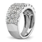 14k White Gold 3 Ct. Lab Grown Diamond VS/SI+ G+ Complete Triple Row Fashion Band