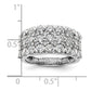 14k White Gold 3 Ct. Lab Grown Diamond VS/SI+ G+ Complete Triple Row Fashion Band