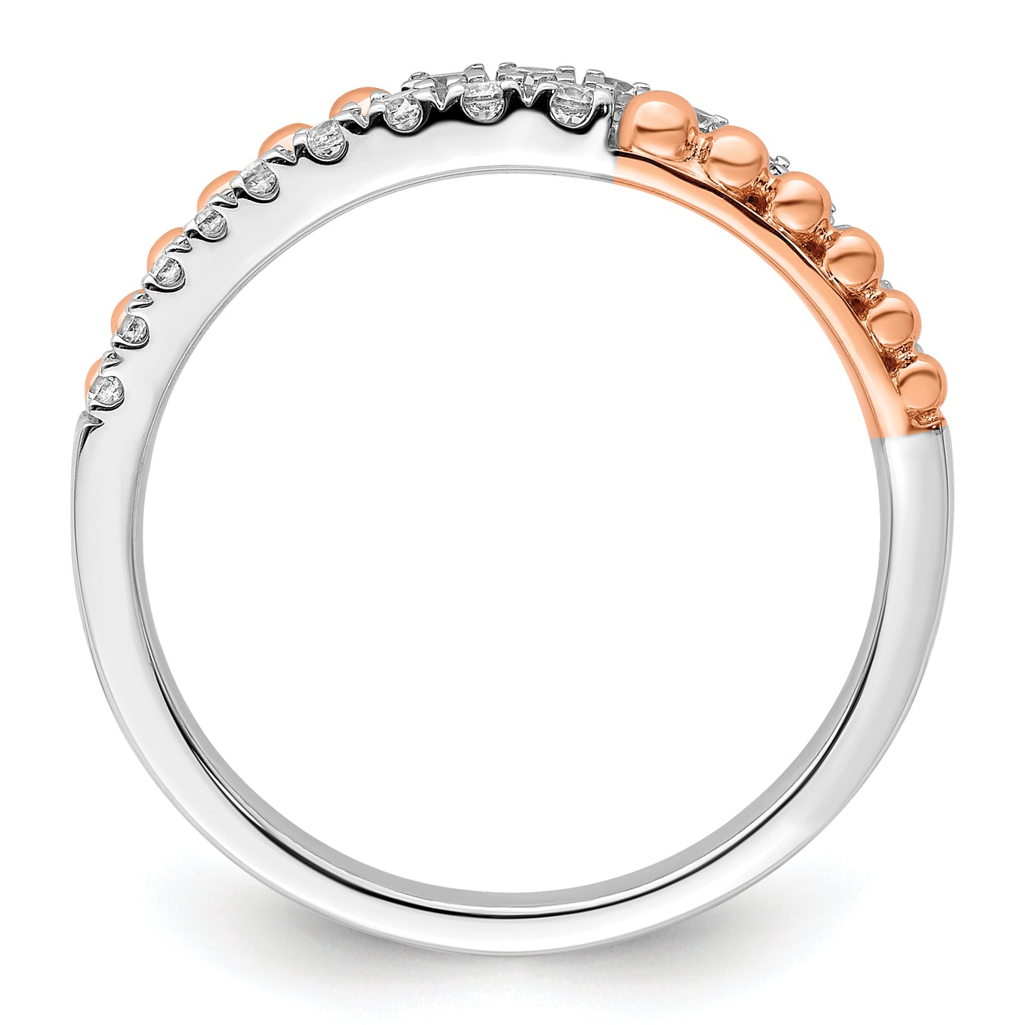 14k Two-tone Two Tone Rose and White Gold 1/3 Ct. Lab Grown Diamond VS/SI+ G+ Band Ring