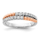 14k Two-tone Two Tone Rose and White Gold 1/3 Ct. Lab Grown Diamond VS/SI+ G+ Band Ring