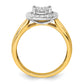 14k Two-tone Two Tone 1/2 Ct. Lab Grown Diamond VS/SI+ G+ Cluster Engagement Ring