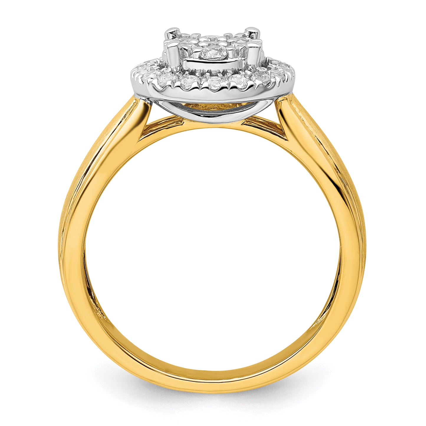 14k Two-tone Two Tone 1/2 Ct. Lab Grown Diamond VS/SI+ G+ Cluster Engagement Ring