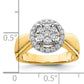 14k Two-tone Two Tone 1/2 Ct. Lab Grown Diamond VS/SI+ G+ Cluster Engagement Ring