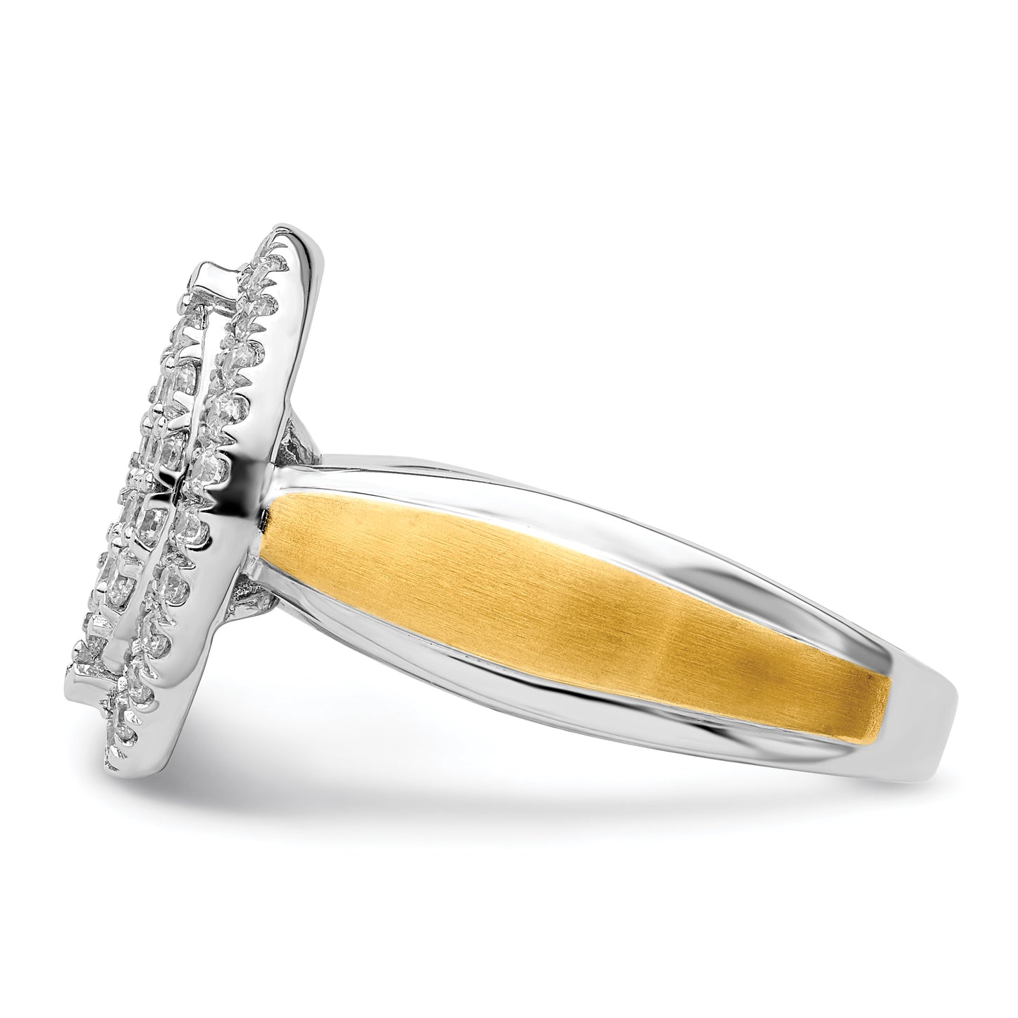 14k Two-tone Two Tone 1/2 Ct. Lab Grown Diamond VS/SI+ G+ Cluster Engagement Ring