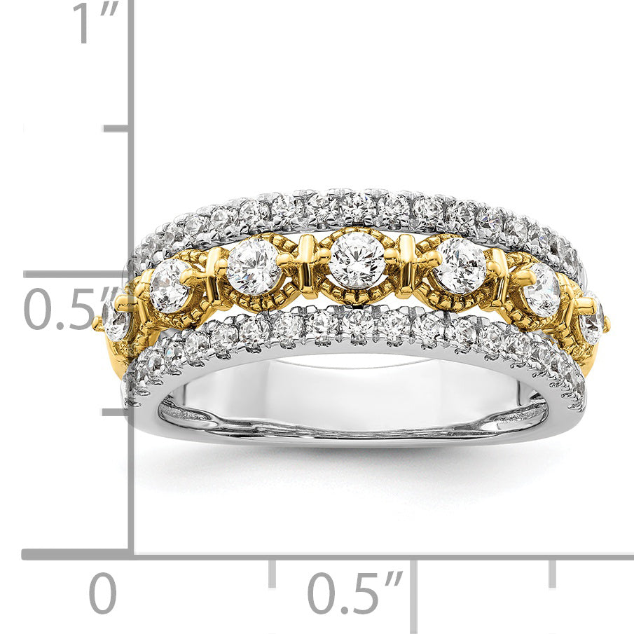 14k Two-tone Two Tone 7/8 Ct. Lab Grown Diamond VS/SI+ G+ Band Ring