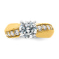 14k Yellow Gold White 1/2 Ct. Lab Grown Diamond VS/SI+ G+ 1 1/2 Ct. center Round Engagement Ring