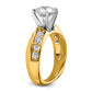 14k Yellow Gold White 1/2 Ct. Lab Grown Diamond VS/SI+ G+ 1 1/2 Ct. center Round Engagement Ring