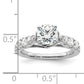 14k White Gold 3/4 Ct. Lab Grown Diamond VS/SI+ G+ 1 Ct. Center Round Shared Prong Engagement Ring