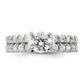 14k White Gold 1 1/10 Ct. Lab Grown Diamond VS/SI+ G+ 1 Ct. Center Round Shared Prong Engagement Ring