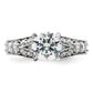 14k White Gold 5/8 Ct. Lab Grown Diamond VS/SI+ G+ 1 1/2 Ct. Center Round Shared Prong Engagement Ring