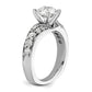 14k White Gold 5/8 Ct. Lab Grown Diamond VS/SI+ G+ 1 1/2 Ct. Center Round Shared Prong Engagement Ring