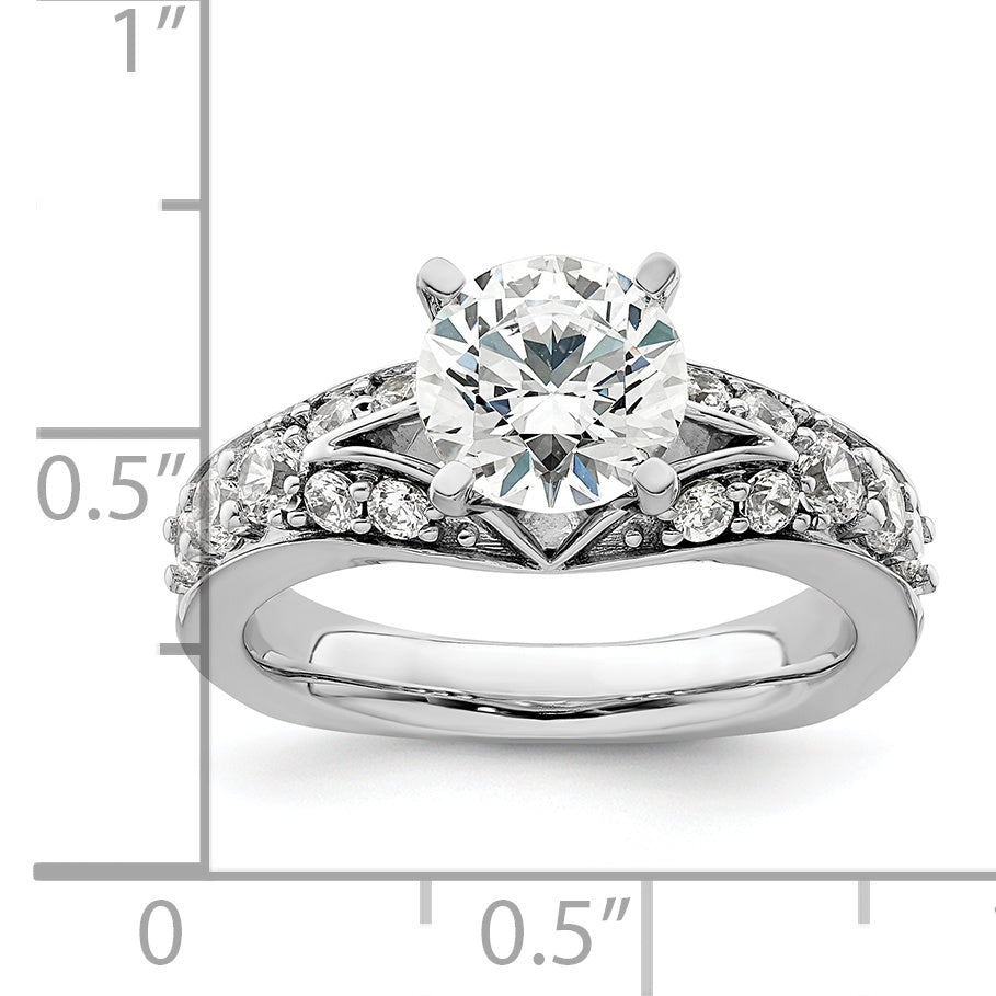 14k White Gold 5/8 Ct. Lab Grown Diamond VS/SI+ G+ 1 1/2 Ct. Center Round Shared Prong Engagement Ring