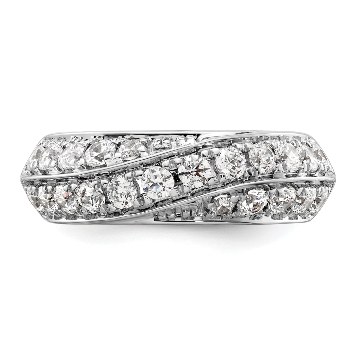 14k White Gold 1 Ct. Lab Grown Diamond VS/SI+ G+ Band Ring