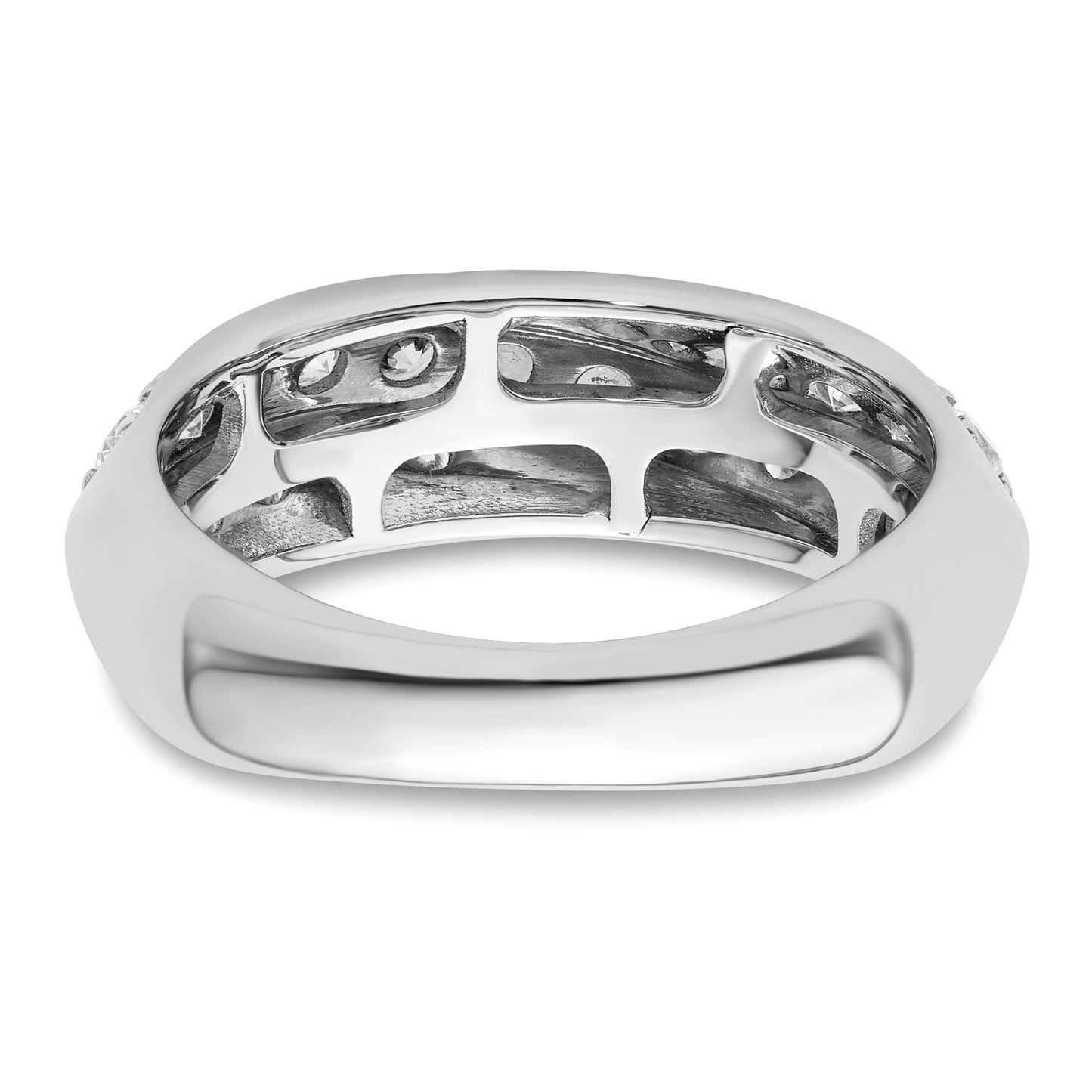 14k White Gold 1 Ct. Lab Grown Diamond VS/SI+ G+ Band Ring