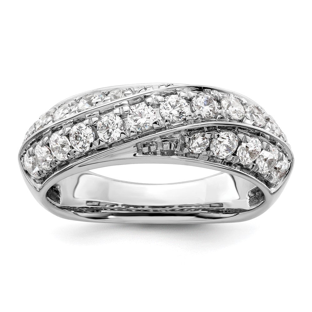 14k White Gold 1 Ct. Lab Grown Diamond VS/SI+ G+ Complete Band