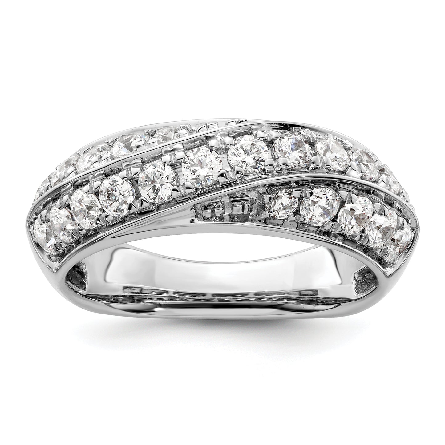 14k White Gold 1 Ct. Lab Grown Diamond VS/SI+ G+ Band Ring