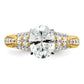 14k Yellow Gold 5/8 Ct. Lab Grown Diamond VS/SI+ G+ 1 Ct. Center Oval Engagement Ring