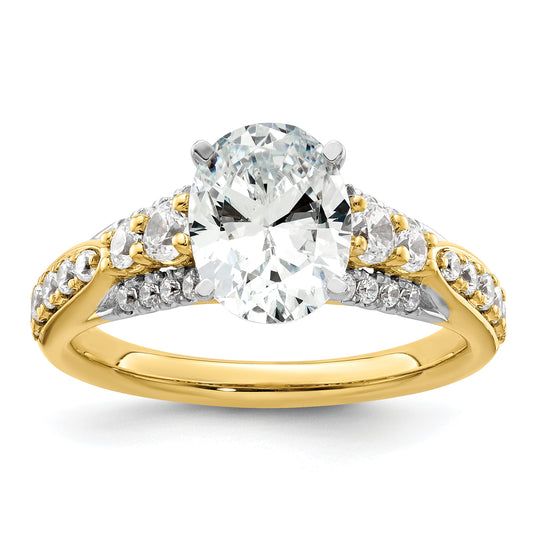 14k Yellow Gold 5/8 Ct. Lab Grown Diamond VS/SI+ G+ 1 Ct. Center Oval Engagement Ring