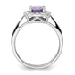 14k White Gold 1/4 Ct. Lab Grown Diamond VS/SI+ G+ February Birthstone Amethyst Halo Ring