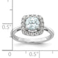 14k White Gold 1/4 Ct. Lab Grown Diamond VS/SI+ G+ March Birthstone Aquamarine Halo Ring