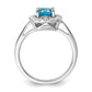 14k White Gold 1/4 Ct. Lab Grown Diamond VS/SI+ G+ December Birthstone Blue Topaz Halo Ring