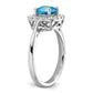 14k White Gold 1/4 Ct. Lab Grown Diamond VS/SI+ G+ December Birthstone Blue Topaz Halo Ring