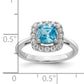 14k White Gold 1/4 Ct. Lab Grown Diamond VS/SI+ G+ December Birthstone Blue Topaz Halo Ring