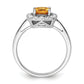 14k White Gold 1/4 Ct. Lab Grown Diamond VS/SI+ G+ November Birthstone Citrine Halo Ring