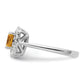 14k White Gold 1/4 Ct. Lab Grown Diamond VS/SI+ G+ November Birthstone Citrine Halo Ring