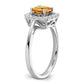 14k White Gold 1/4 Ct. Lab Grown Diamond VS/SI+ G+ November Birthstone Citrine Halo Ring