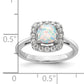 14k White Gold 1/4 Ct. Lab Grown Diamond VS/SI+ G+ October Birthstone Lab Created Opal Halo Ring