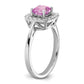 14k White Gold 1/4 Ct. Lab Grown Diamond VS/SI+ G+ October Birthstone Lab Created Pink Sapphire Halo Ring