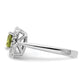 14k White Gold 1/4 Ct. Lab Grown Diamond VS/SI+ G+ August Birthstone Peridot Halo Ring