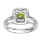 14k White Gold 1/4 Ct. Lab Grown Diamond VS/SI+ G+ August Birthstone Peridot Halo Ring