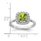 14k White Gold 1/4 Ct. Lab Grown Diamond VS/SI+ G+ August Birthstone Peridot Halo Ring