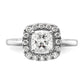 14k White Gold 1/4 Ct. Lab Grown Diamond VS/SI+ G+ April Birthstone White Sapphire Halo Ring