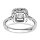 14k White Gold 1/4 Ct. Lab Grown Diamond VS/SI+ G+ April Birthstone White Sapphire Halo Ring